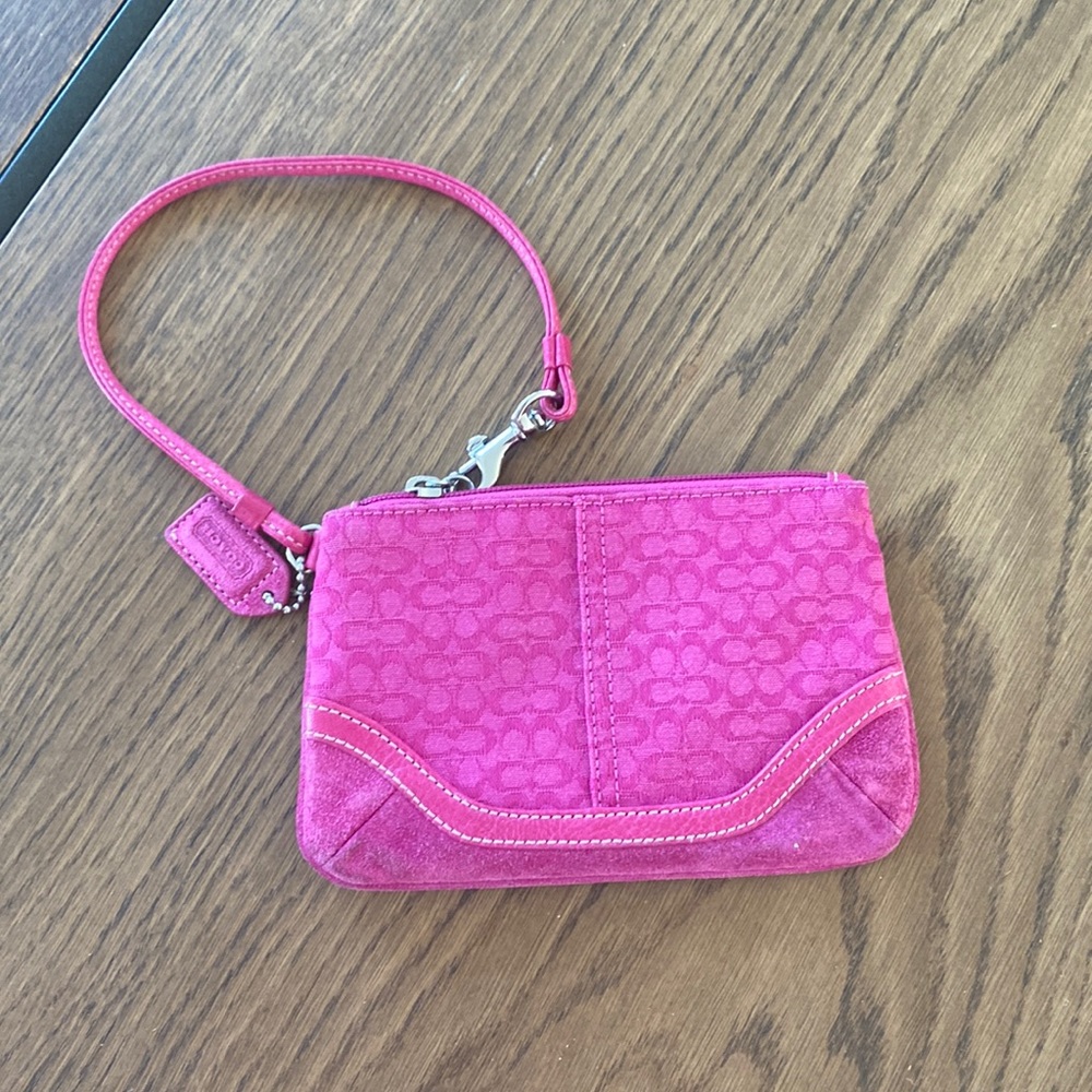 Coach Wristlet - Pink Small Logos